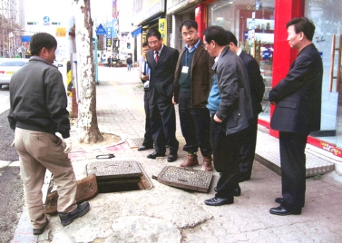매탄4동 보도블럭 교체 현장 점검